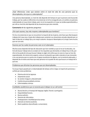 Diferencia Entre Desempleo Y Subempleo