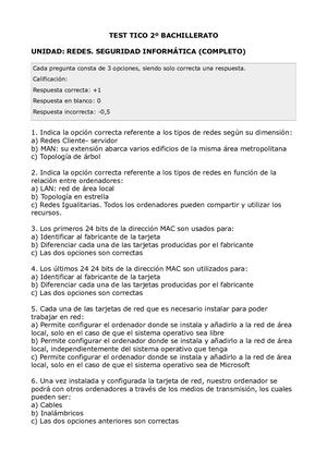 Test Redes Seguridad Informatica