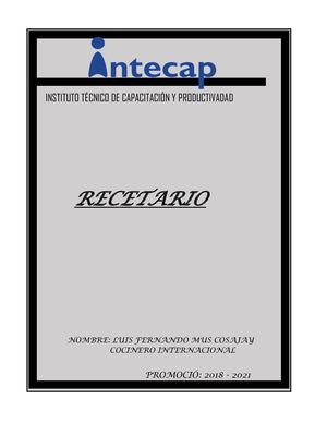 Recetario Luis Fernando Mus Cosajay