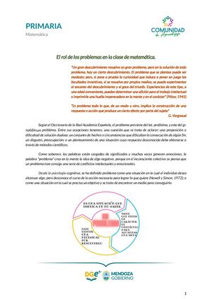 El Rol De Los Problemas En La Clase De Matemática (Primaria)