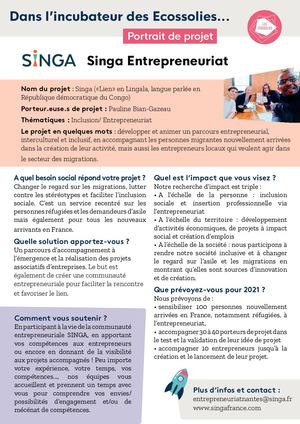 Incubateur des Ecossolies - Portrait Singa
