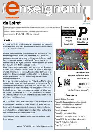 Bulletin de rentrée 2020