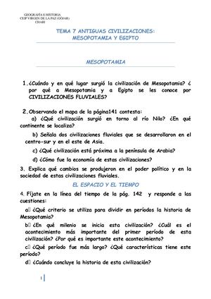 Tema 7 Primeras Civilizaciones Mesopotamia Y Egipto