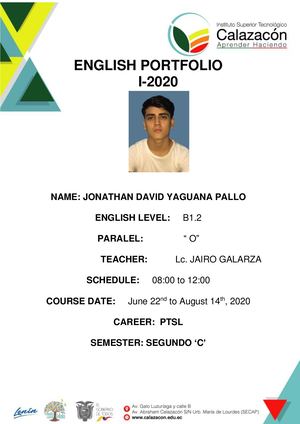 English Portafolio Yaguana David 4