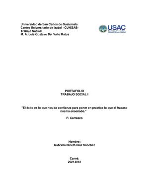 Portafolio Trabajo Social Gabriela Díaz