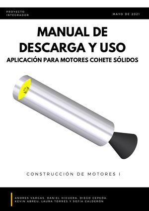 Manual de descarga y uso de una Aplicación Para Motores Cohete Sólidos