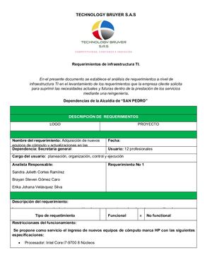 Requerimientos De Infraestructura