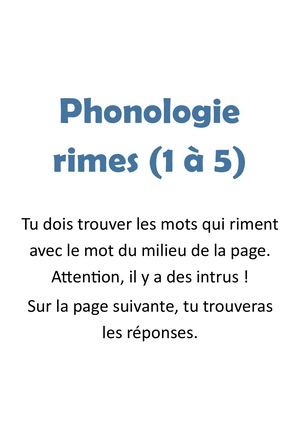 GS Phonologie Rimes (1 à 5)
