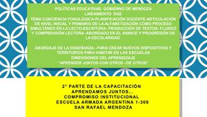Revista Digital De La Capacitación Docente Metodologia: Experiencia de Lenguaje-Articulación De La Nueva Forma De Trabajo Desde Nivel Inicial Y Primario