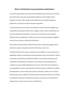 M4.1 Introducción a las Presentaciones Audiovisuales