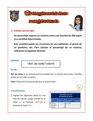 Operaciones Con Porcentajes 6TO GRADO