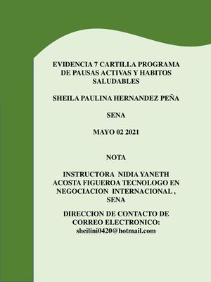 Cartilla Pausas Activas Y Habitos Saludables 2