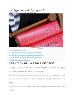 [Résolu] La règle de droit