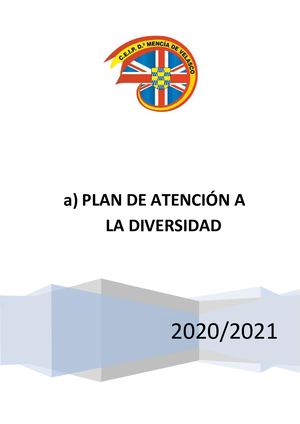 A) Plan De Atención A La Diversidad 20 21