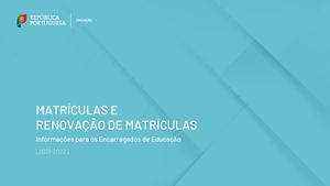 Matriculas Para EE | Ano Letivo 2021 2022