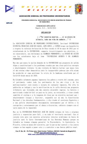 Comunicado Declaración Aspu Ud 04 5 2021 Jda (1)
