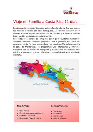 Viajes a Costa Rica en Familia 11 días