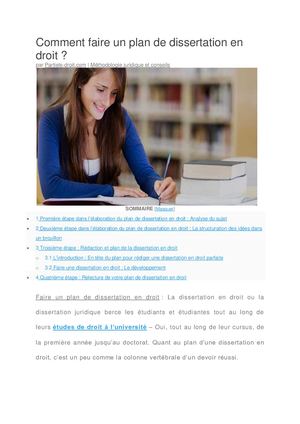 Guide pour faire un plan de dissertation en droit