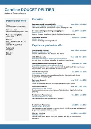 Cv De Caroline Doucet Peltier