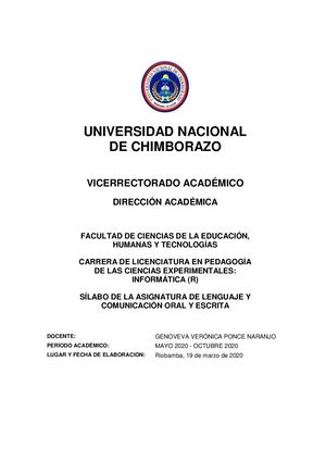 Lenguaje Y Comunicación Oral Y Escrita