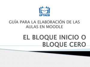 EL BLOQUE INICIO O BLOQUE CERO