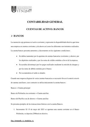 Cuenta Bancos Conciliacion Bancaria