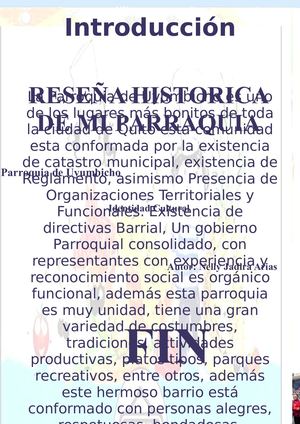 Reseña Historica De Mi Barrio