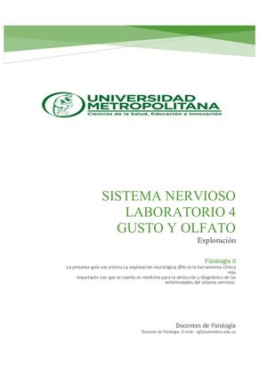 Guia Lab Fisiologia Ii Gusto Y Olfato # 4 2020 1