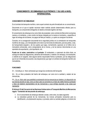 Tarea De Mercantil, Conocimiento De Embarque
