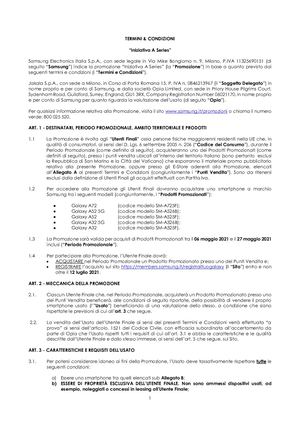 T&c Trade In Iniziativa A Series