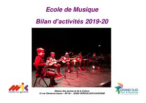 Bilan Ecole Musique 2019 2020