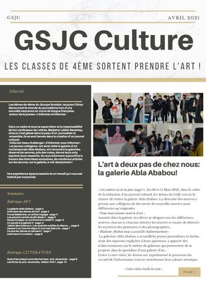 Journal Culturel 4ème Gsjc