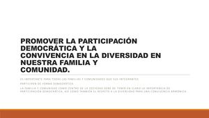 Promover La Participación Democrática Y La