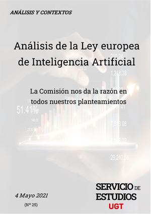 Análisis De La Ley Europea De Inteligencia Artificial de 4 de mayo 2021