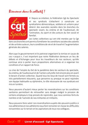 Livret Accueil Cgt Spectacle