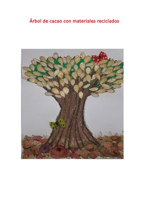 Árbol De Cacao Con Materiales Reciclados