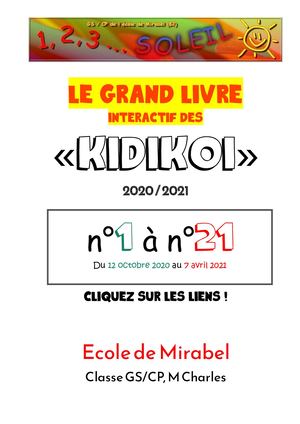 Livre des KIDIKOI Ecole de MIRABEL