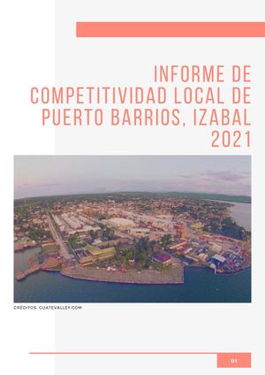 Informe de competitividad local de Puerto Barrios, Izabal 2021