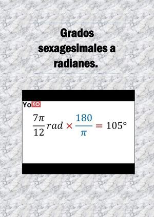 Grados Sexagesimales A Radianes