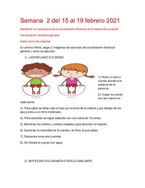 Semana 2 Del 15 Al 19 Febrero 2021 Educacion Fisica