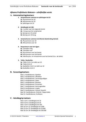 Automatiseringstoets Bareka Handleiding Leerkracht