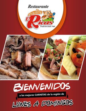 Menu Carnitas El Ricas