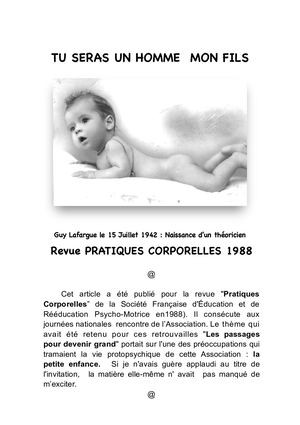 Tu Seras un Homme mon fils