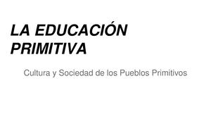 Educacion Primitiva