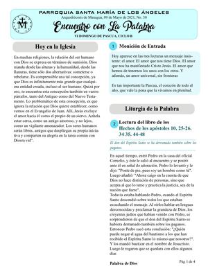 Hoja Dominical Vi Domingo Pascua