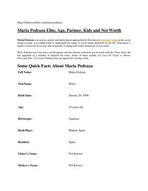 Maria Pedraza Elite, Age, Partner, Kids and Net Worth