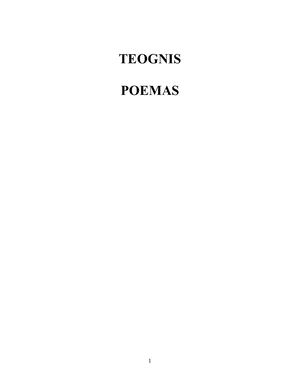 TEOGNIS - POEMAS