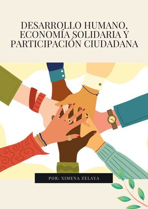 Desarrollo Humano, Economía Solidaria Y Participación Ciudadana