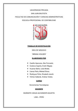 Idea De Negocio Briana Holden - UP SJB
