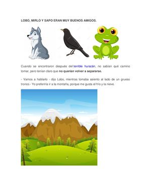Con Imágenes Lobo, Mirlo Y Sapo Eran Muy Buenos Amigos
